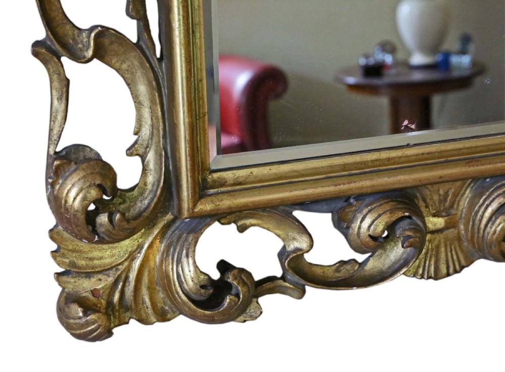 19th Century Italian gilt overmantle or wall mirror View VI