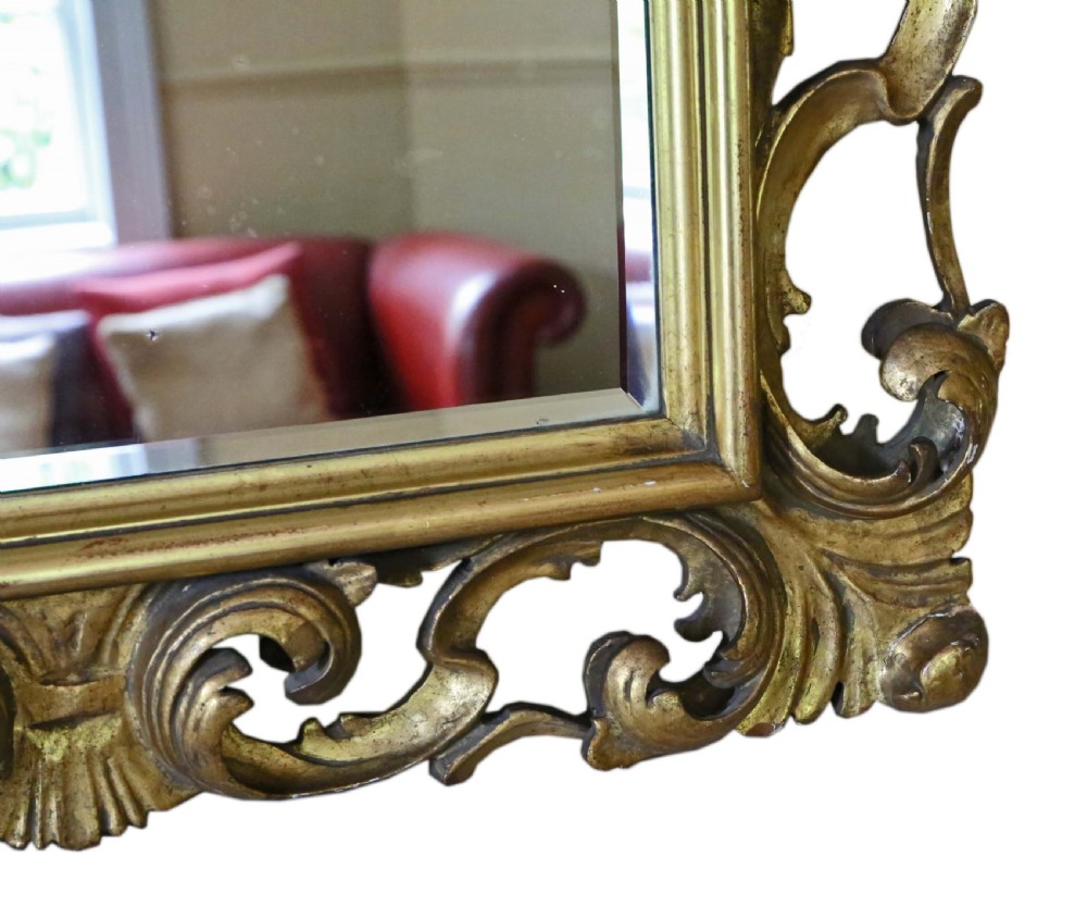 19th Century Italian gilt overmantle or wall mirror View VIII