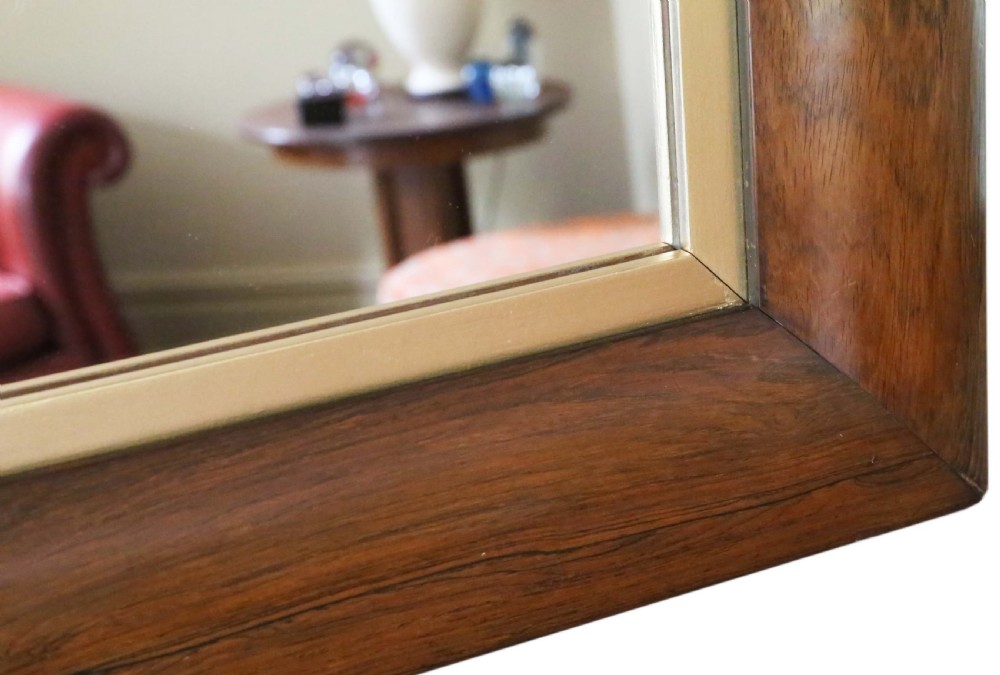 Victorian rosewood cushion overmantle wall mirror View II