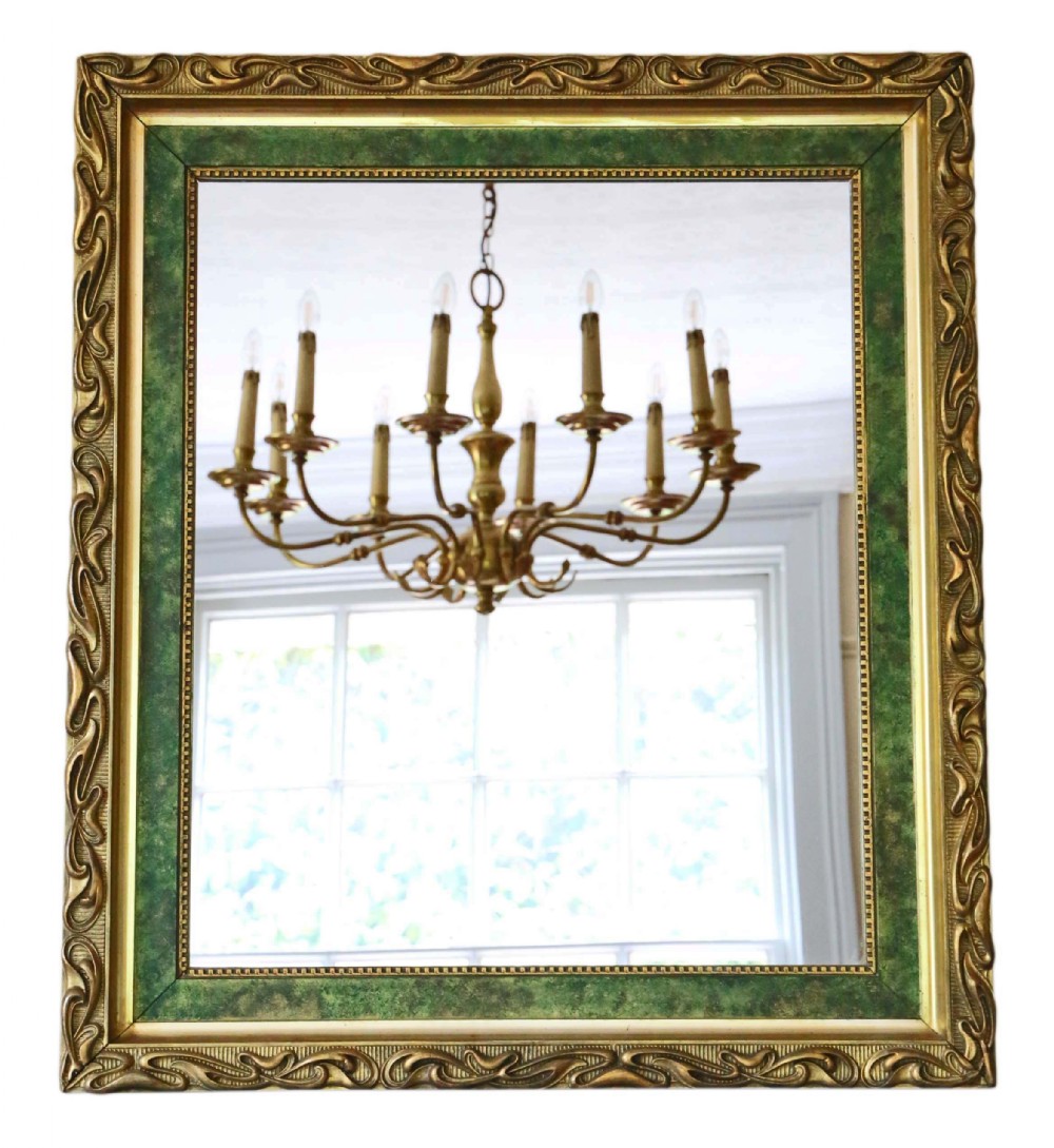 Art Nouveau gilt overmantle or wall mirror