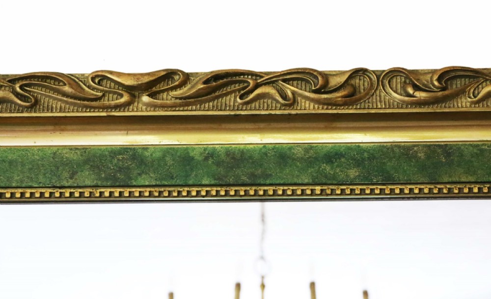 Art Nouveau gilt overmantle or wall mirror View II
