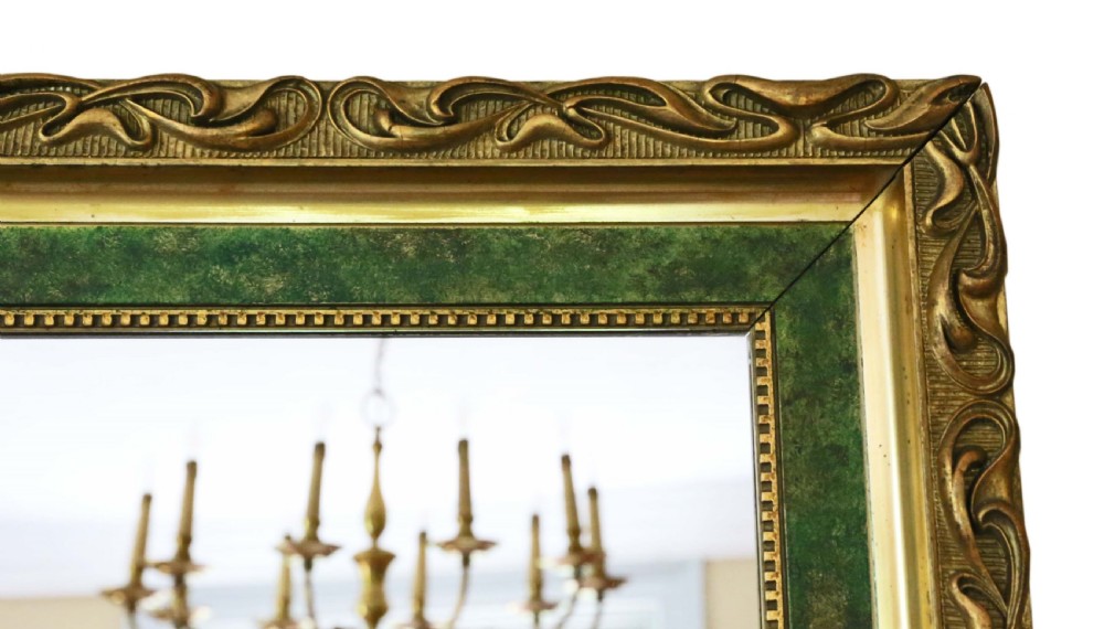 Art Nouveau gilt overmantle or wall mirror View V