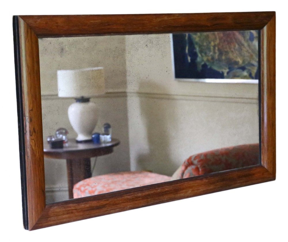Victorian rosewood cushion overmantle wall mirror