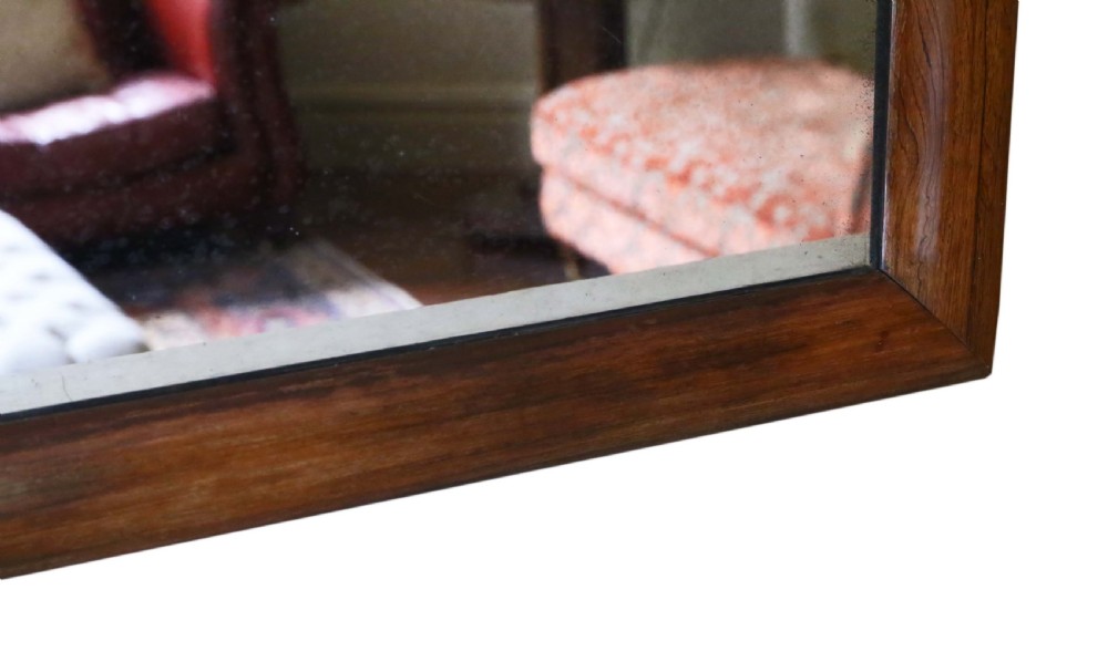 Victorian rosewood cushion overmantle wall mirror View II