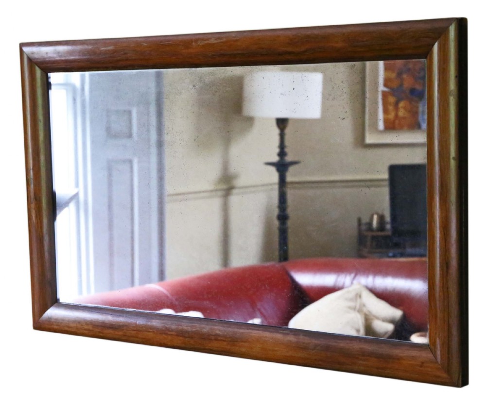 Victorian rosewood cushion overmantle wall mirror View V