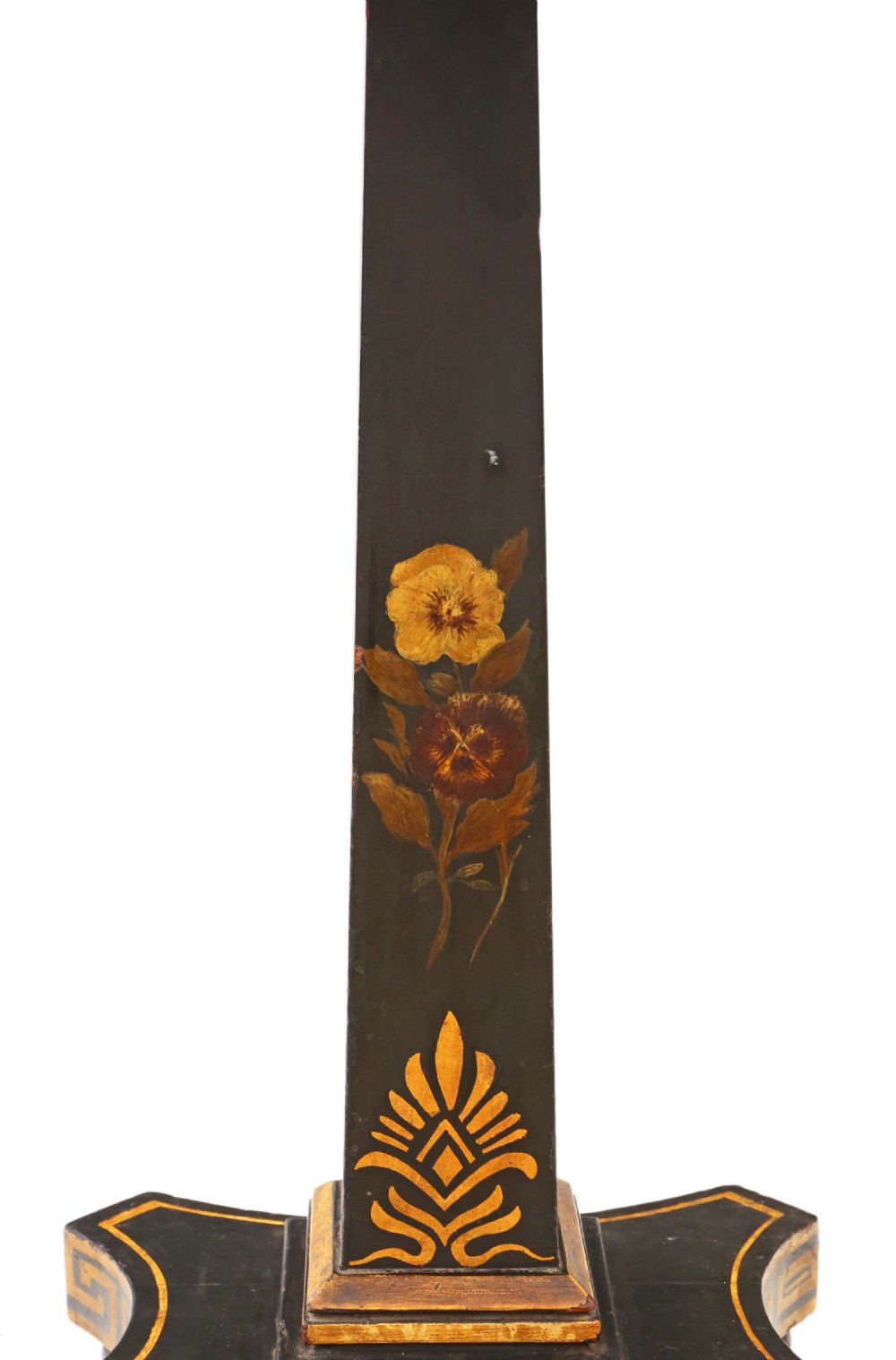 Georgian ebonised decorated side occasional table marble View II