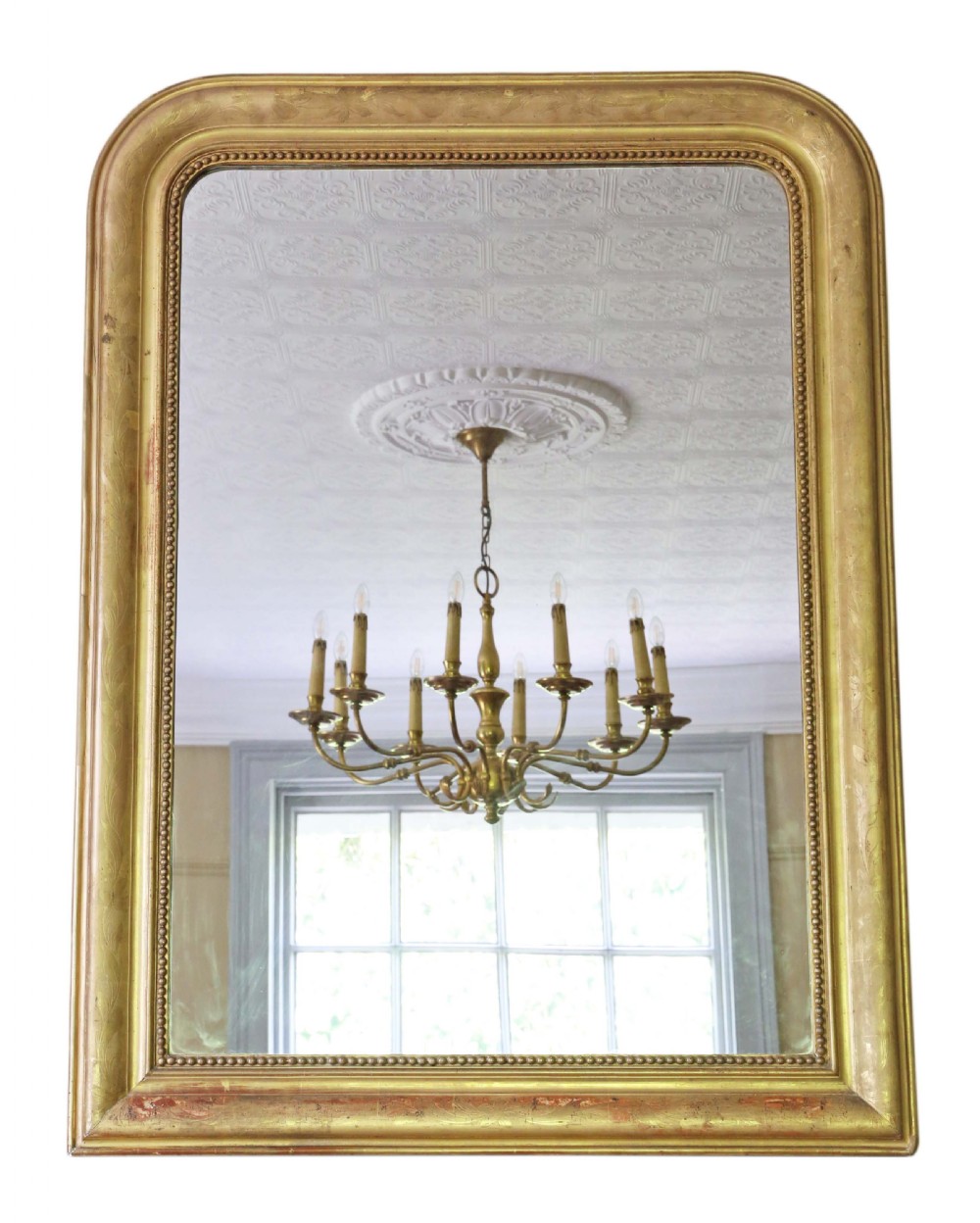 Victorian gilt overmantle or wall mirror C1890 