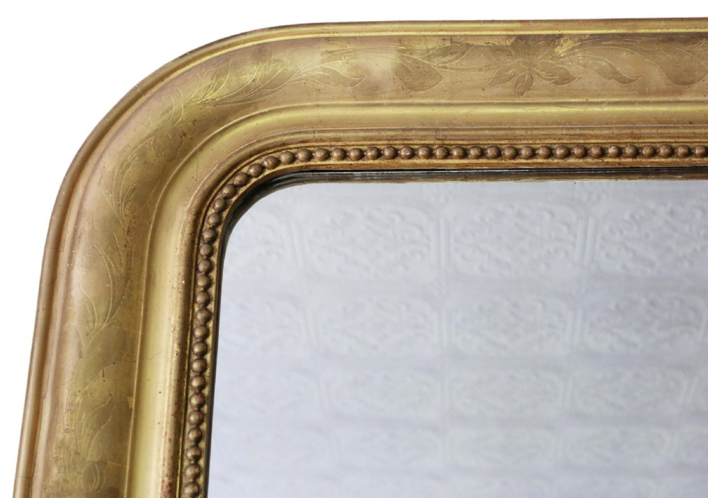 Victorian gilt overmantle or wall mirror C1890  View II
