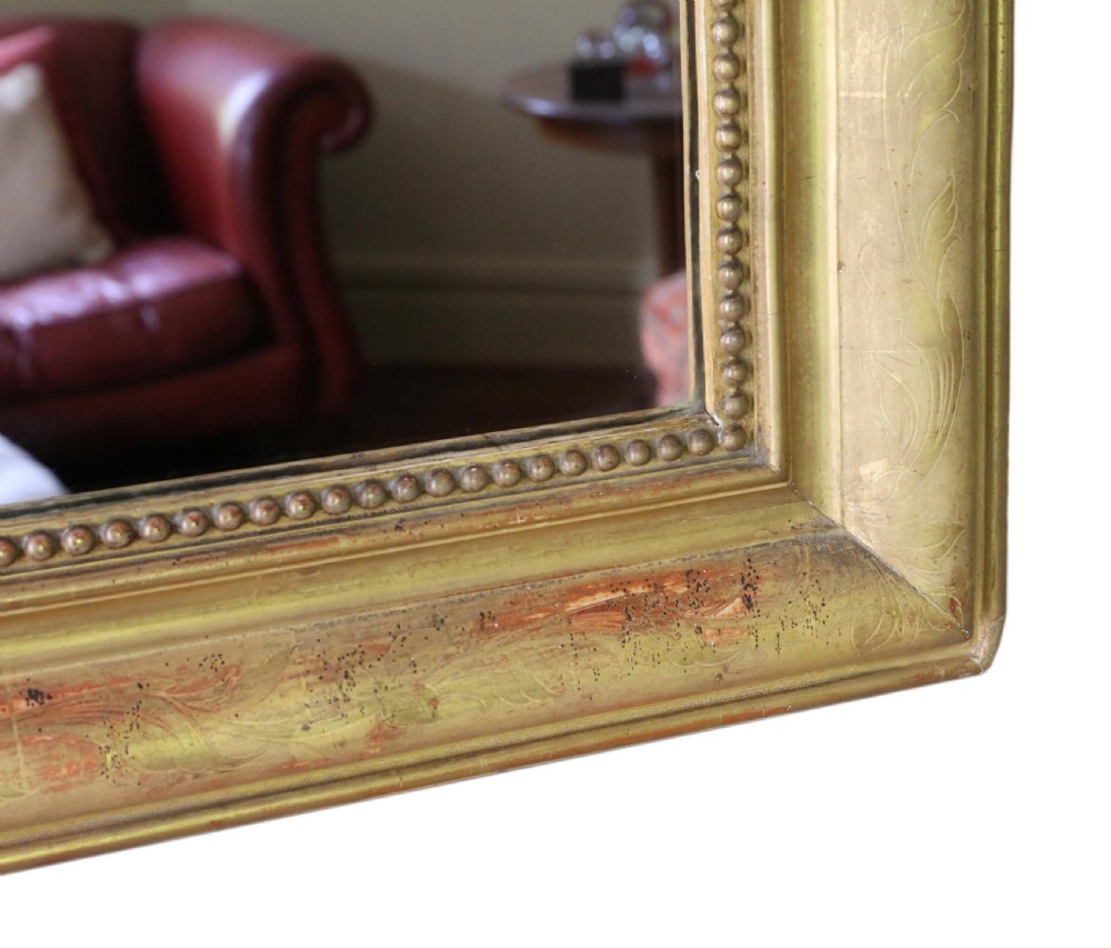 Victorian gilt overmantle or wall mirror C1890  View V