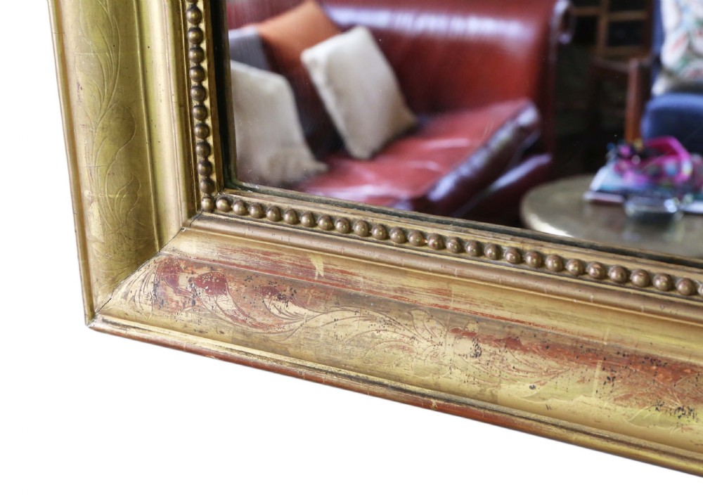 Victorian gilt overmantle or wall mirror C1890  View VI
