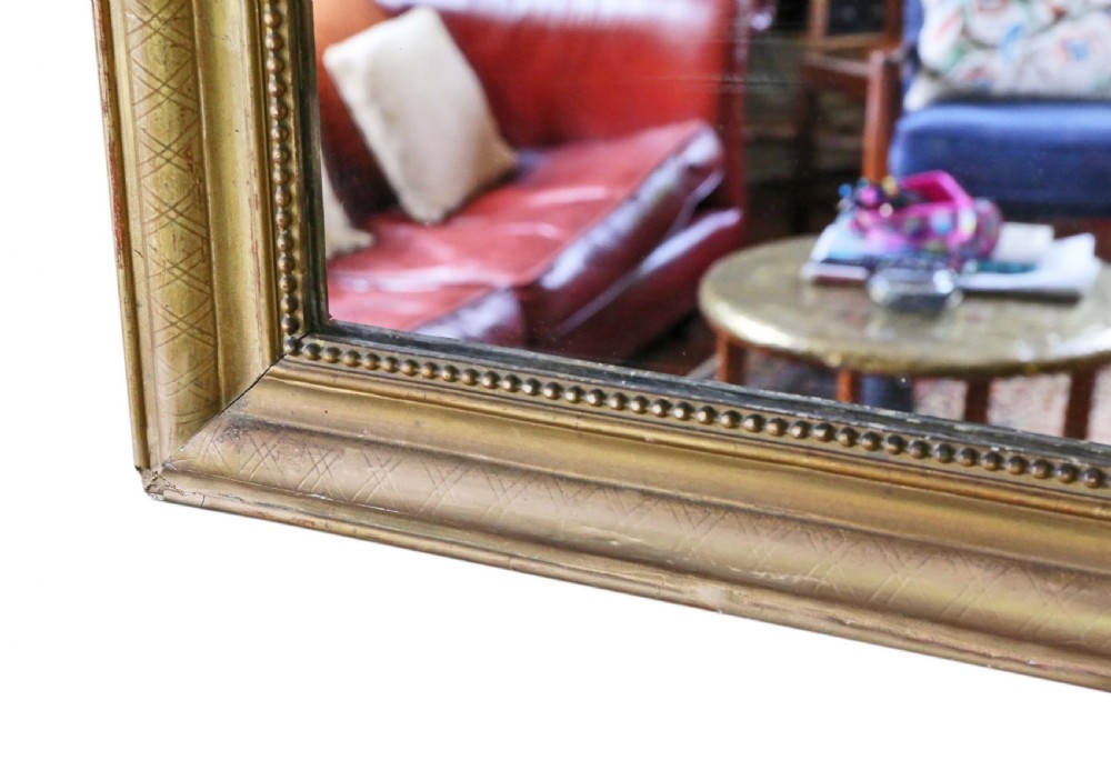 Victorian gilt overmantle or wall mirror C1900 View VIII