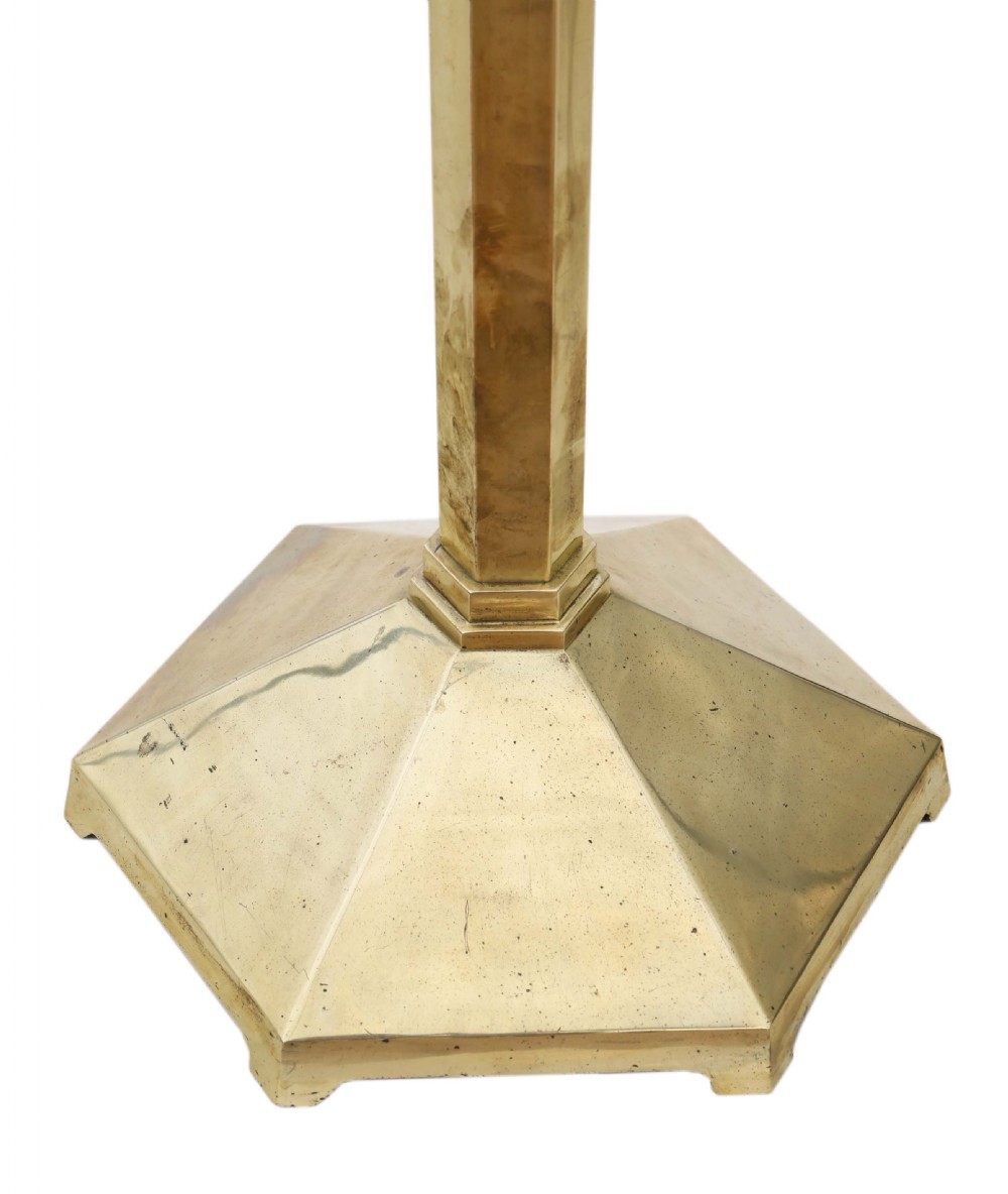 Polished brass floor standing ecclesiastical church candlestick View III