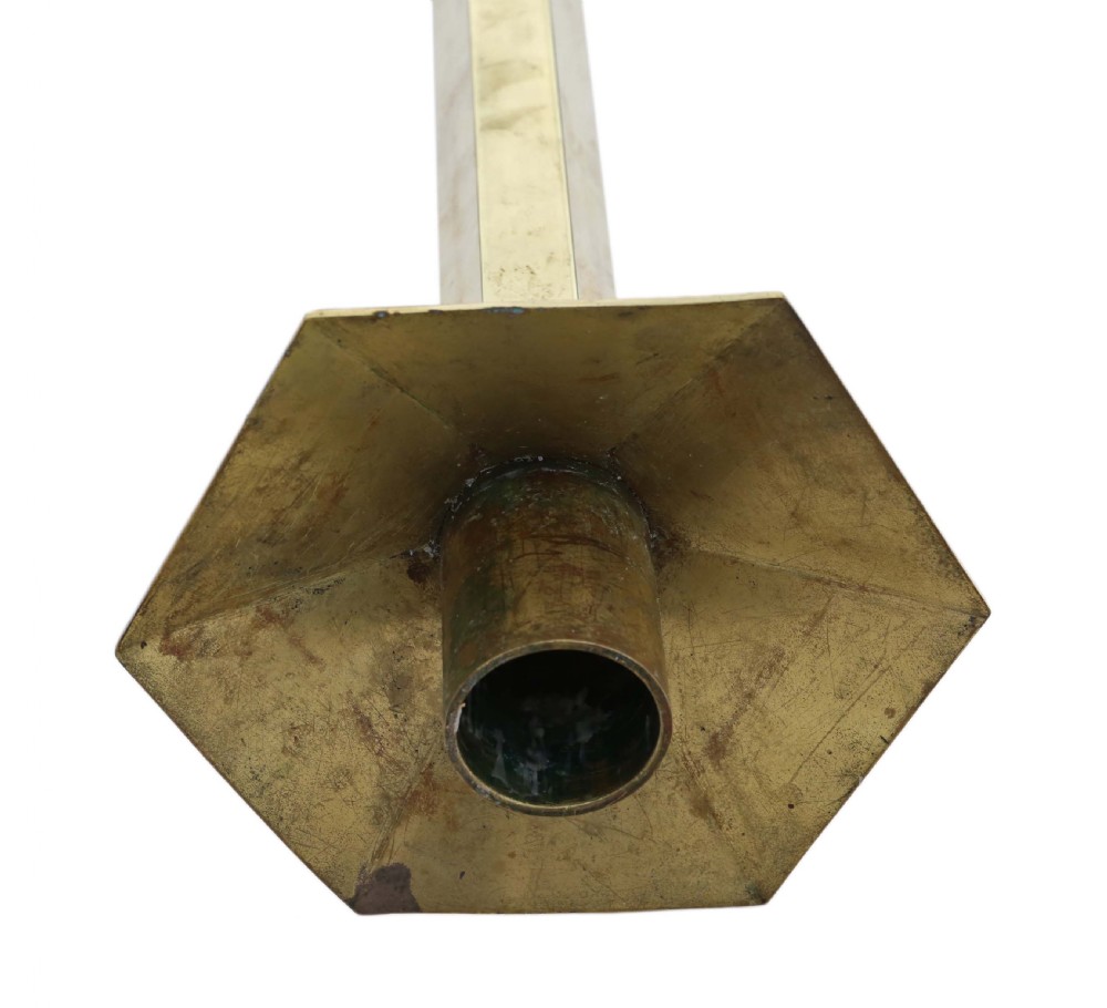 Polished brass floor standing ecclesiastical church candlestick View VII