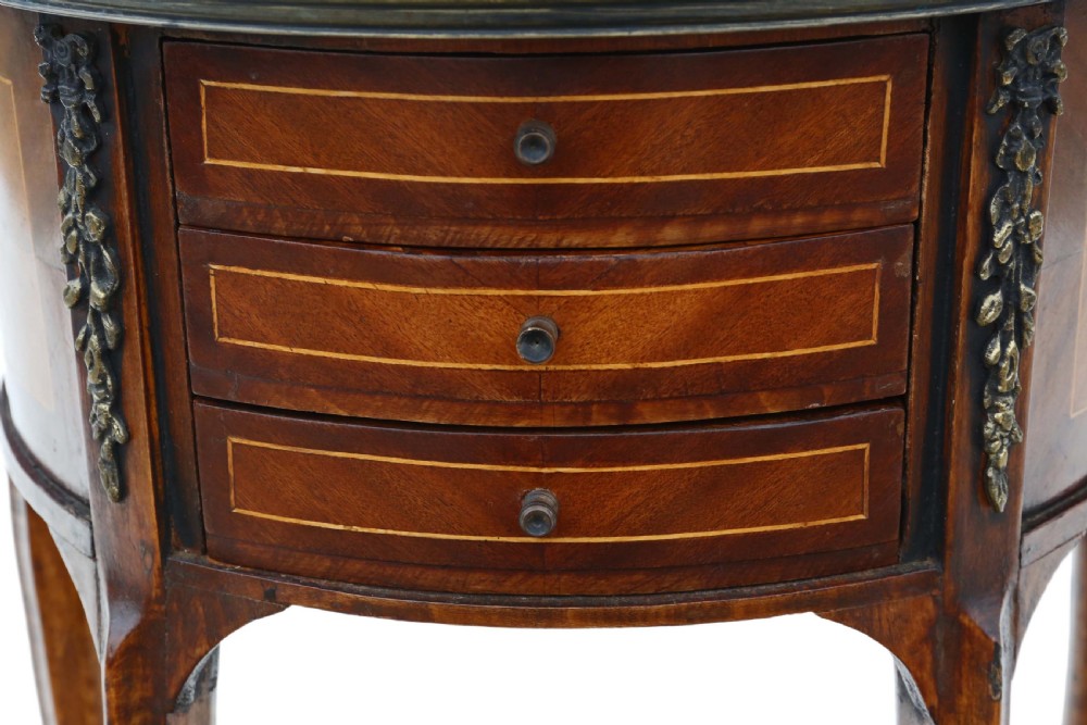 Pair of French inlaid marquetry bedside tables View VI