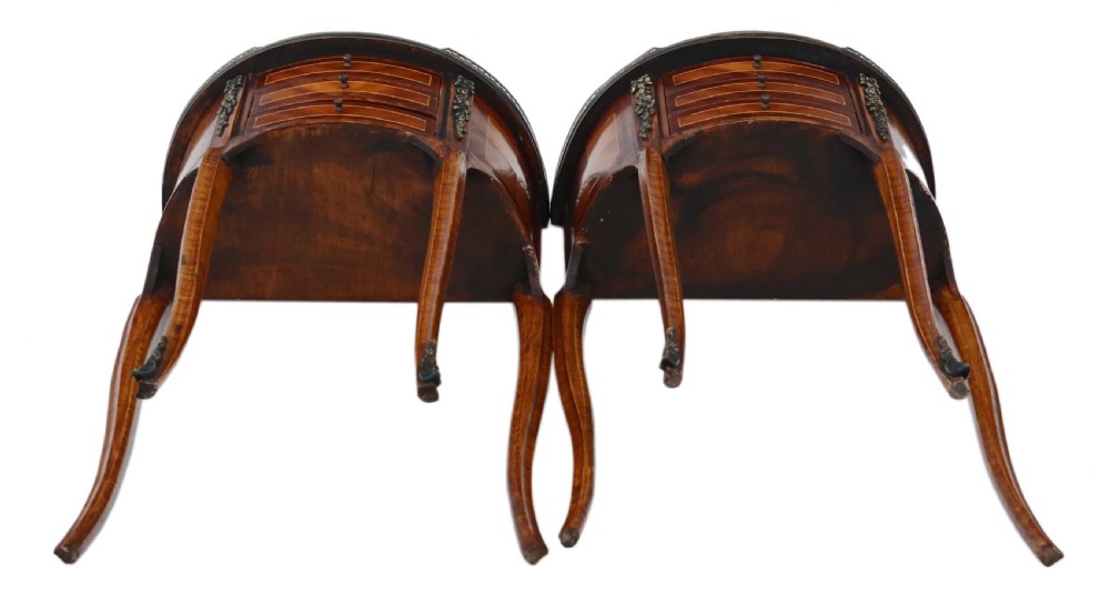 Pair of French inlaid marquetry bedside tables View VII