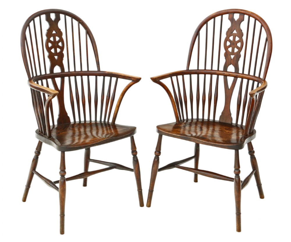 Pair of Trevor Page ash & elm Windsor armchairs 