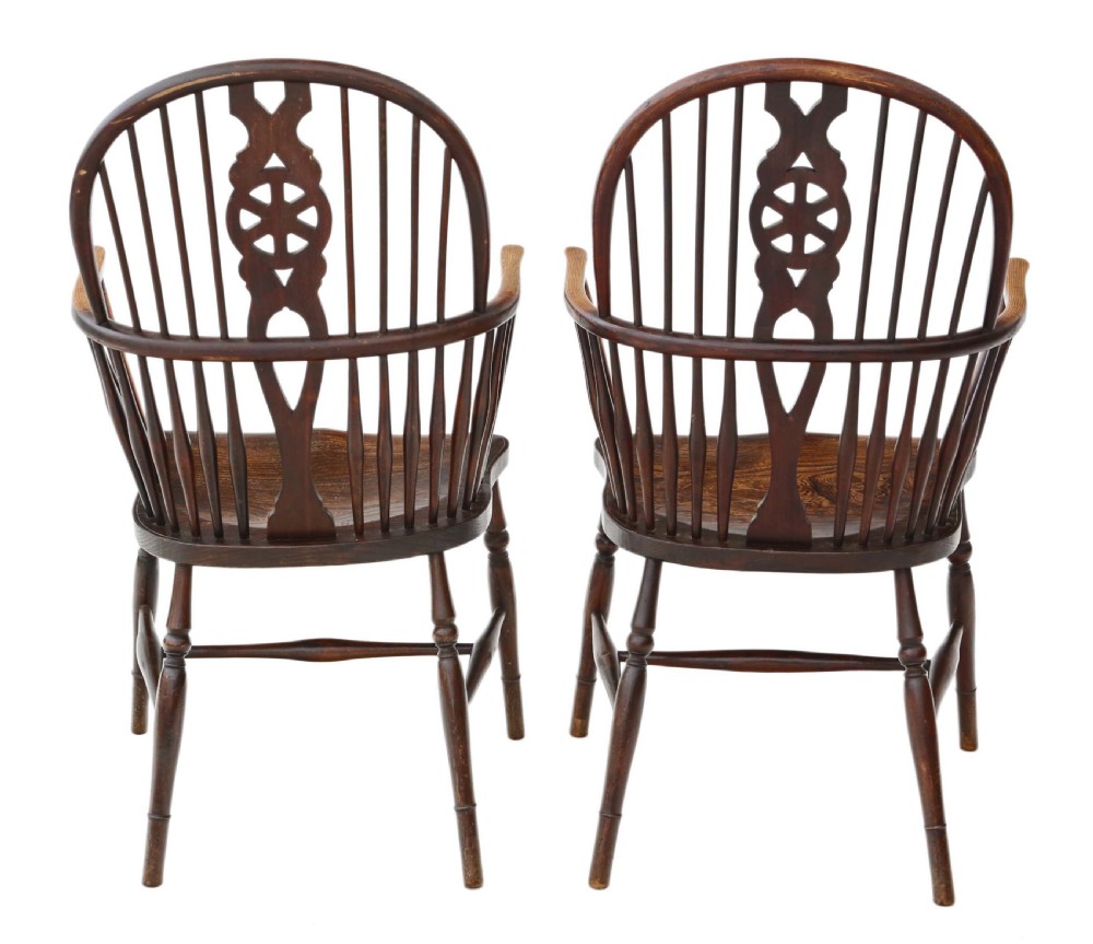 Pair of Trevor Page ash & elm Windsor armchairs  View V
