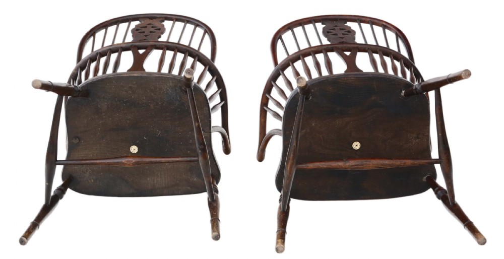 Pair of Trevor Page ash & elm Windsor armchairs  View XI