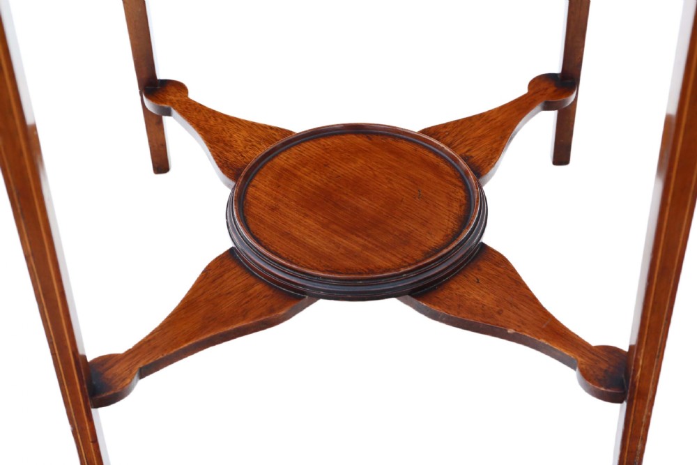 Georgian inlaid mahogany bedside table View IX