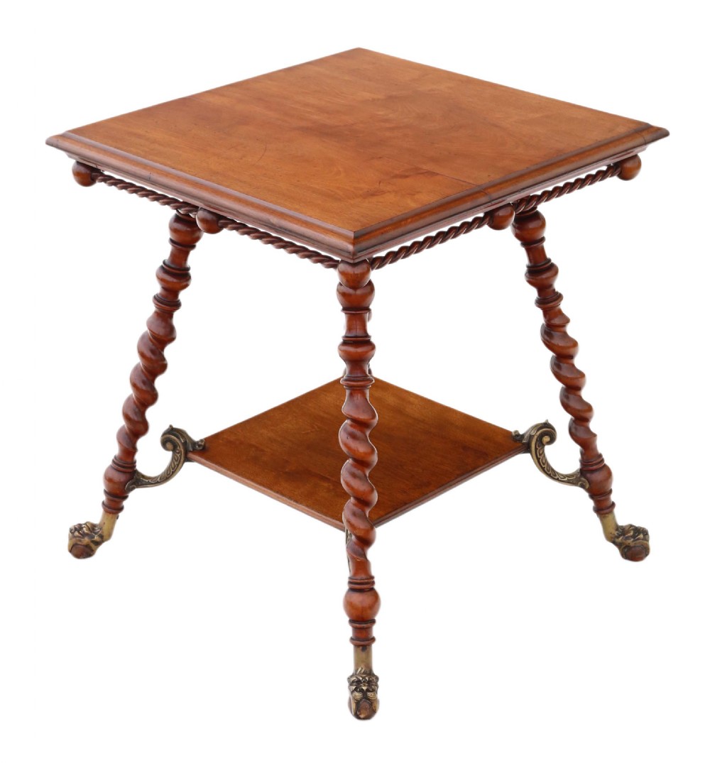 Victorian red walnut and brass centre table View IV
