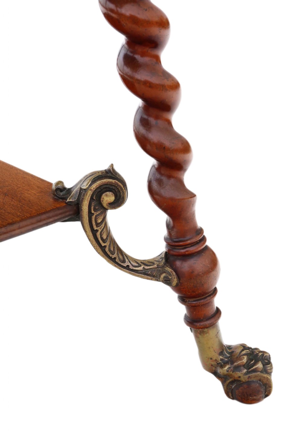 Victorian red walnut and brass centre table View V