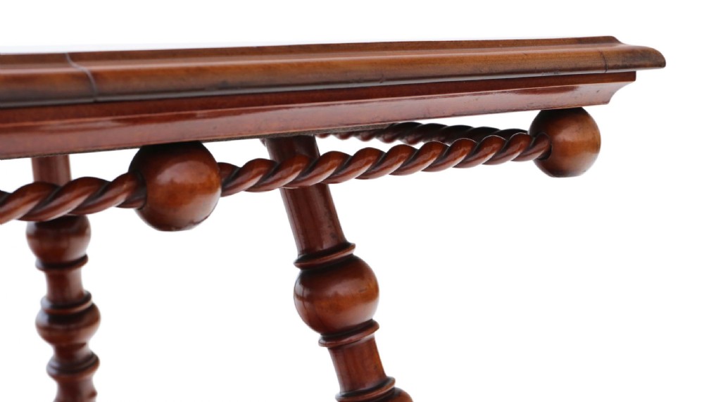 Victorian red walnut and brass centre table View VI