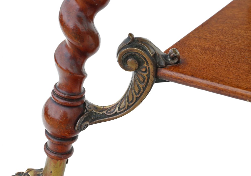 Victorian red walnut and brass centre table View VIII