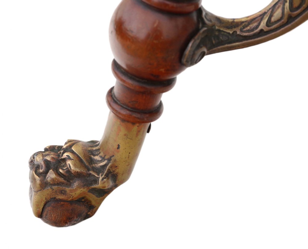 Victorian red walnut and brass centre table View IX