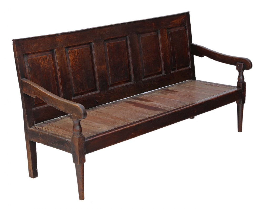 Georgian oak settle View IX