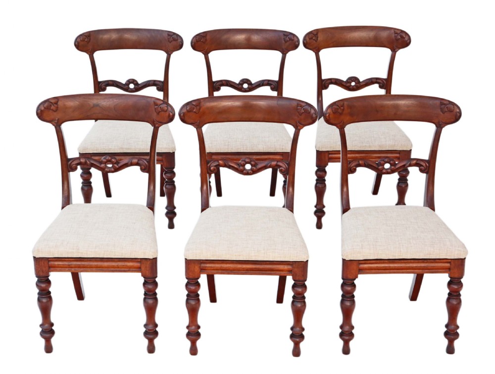 Set of 6 William IV mahogany rosewood dining chairs