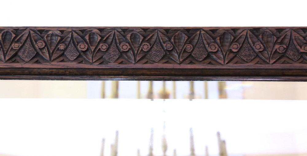 Victorian carved oak wall mirror View VI