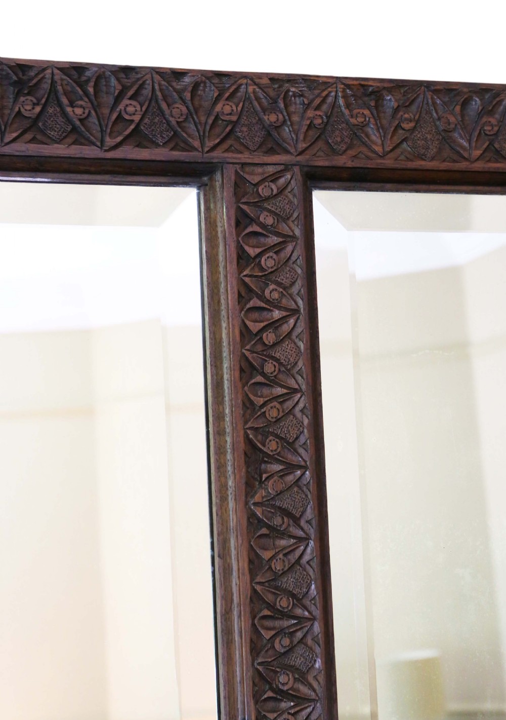 Victorian carved oak wall mirror View VII