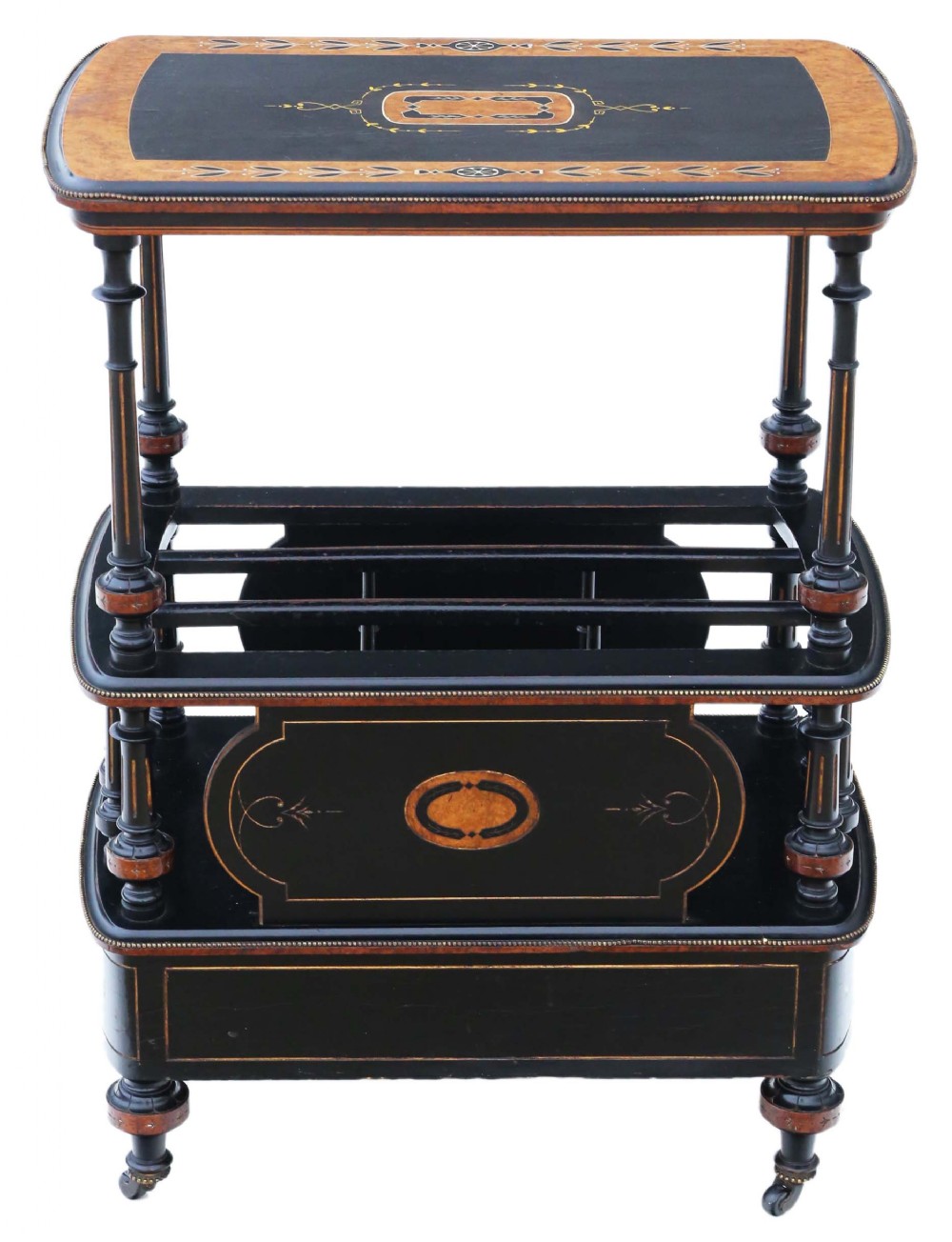 Victorian Aesthetic C1880 inlaid amboyna Canterbury