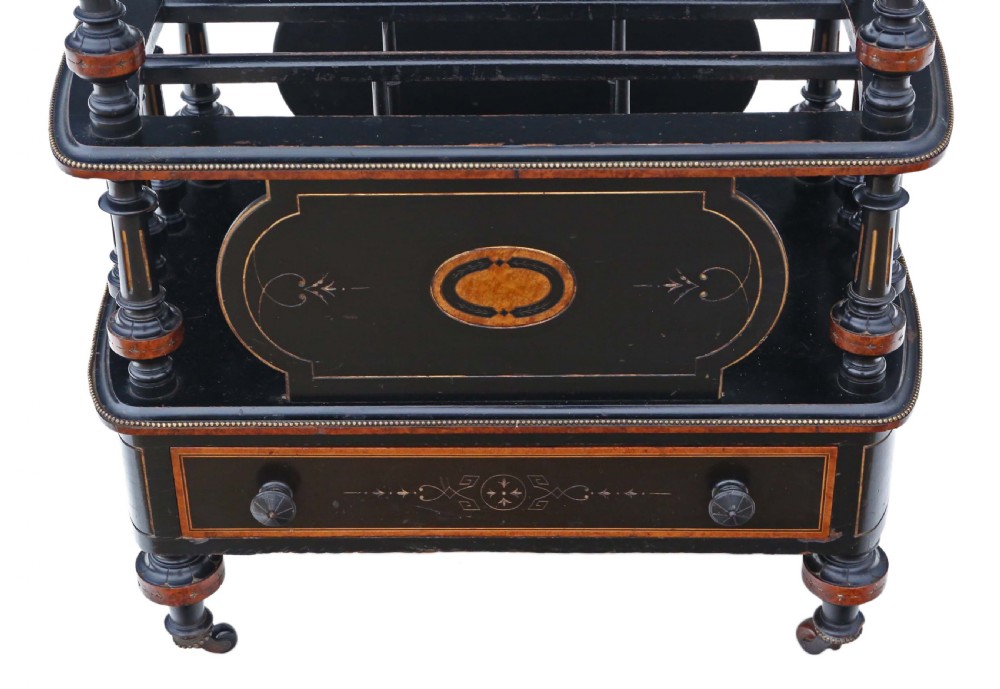 Victorian Aesthetic C1880 inlaid amboyna Canterbury View VI