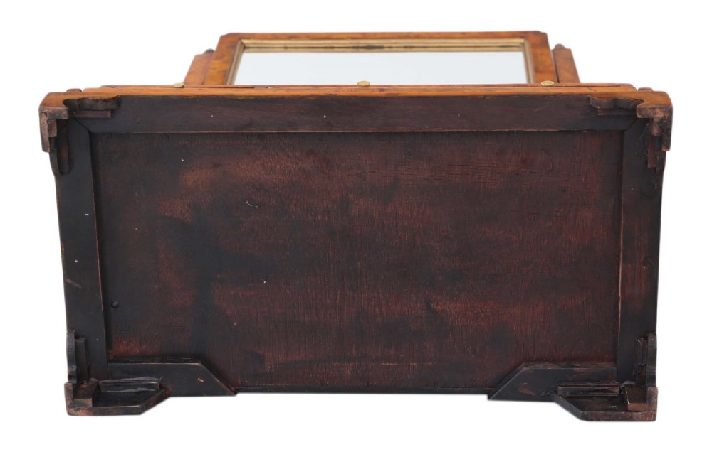 Georgian burr walnut / maple swing dressing table mirror View VI