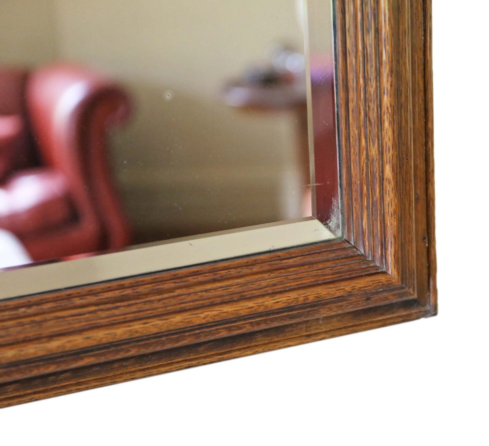 Victorian oak overmantle wall mirror View V