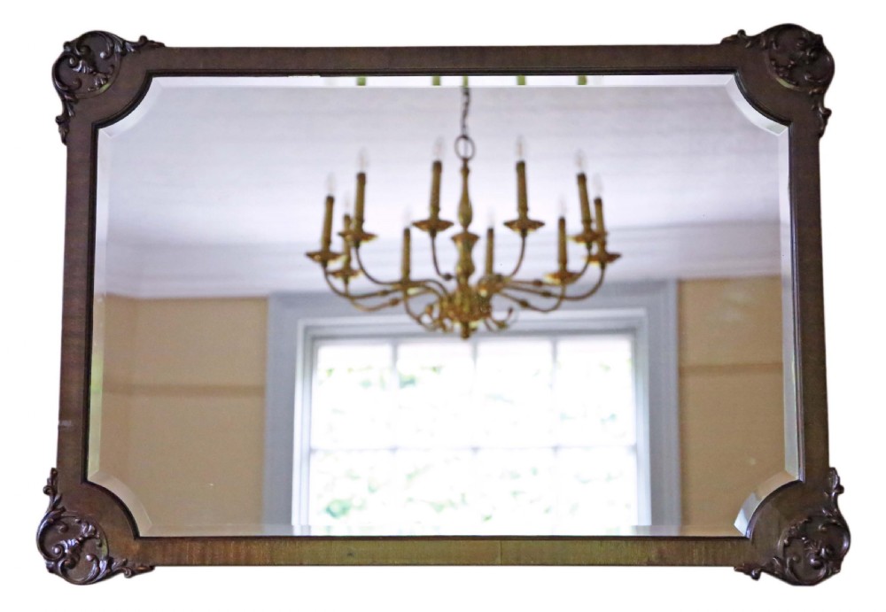 Edwardian Mahogany overmantle wall mirror