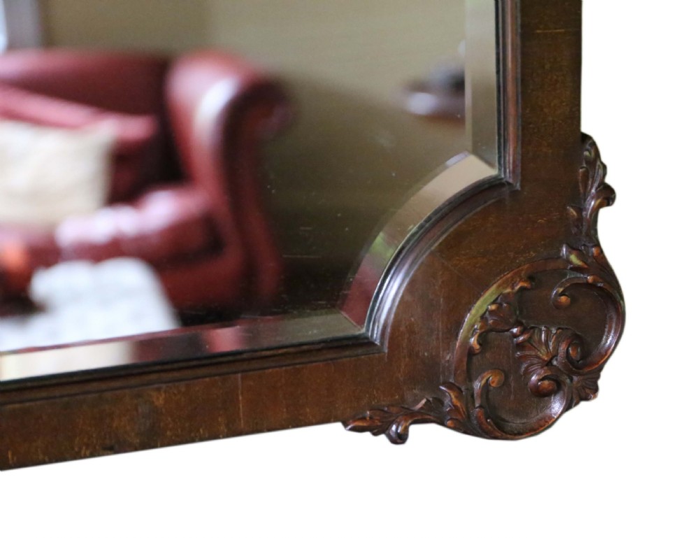 Edwardian Mahogany overmantle wall mirror View IV