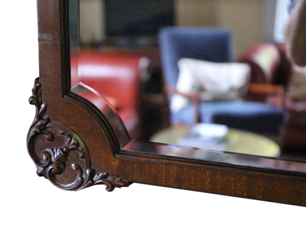 Edwardian Mahogany overmantle wall mirror View V