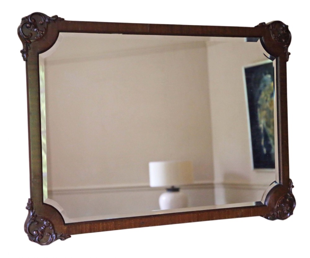 Edwardian Mahogany overmantle wall mirror View VI