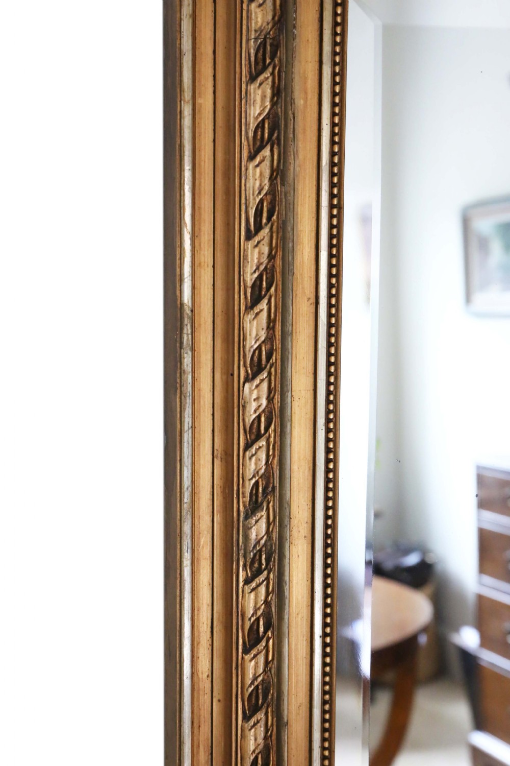 Antique very large fine quality 19th Century gilt full height wall mirror View III