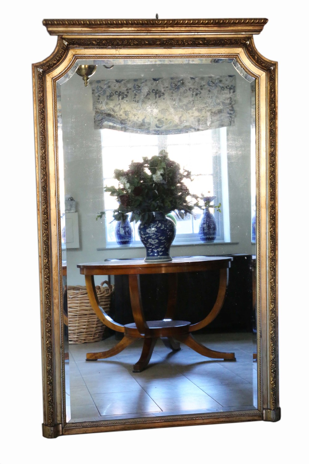 Antique very large fine quality 19th Century gilt wall mirror full height