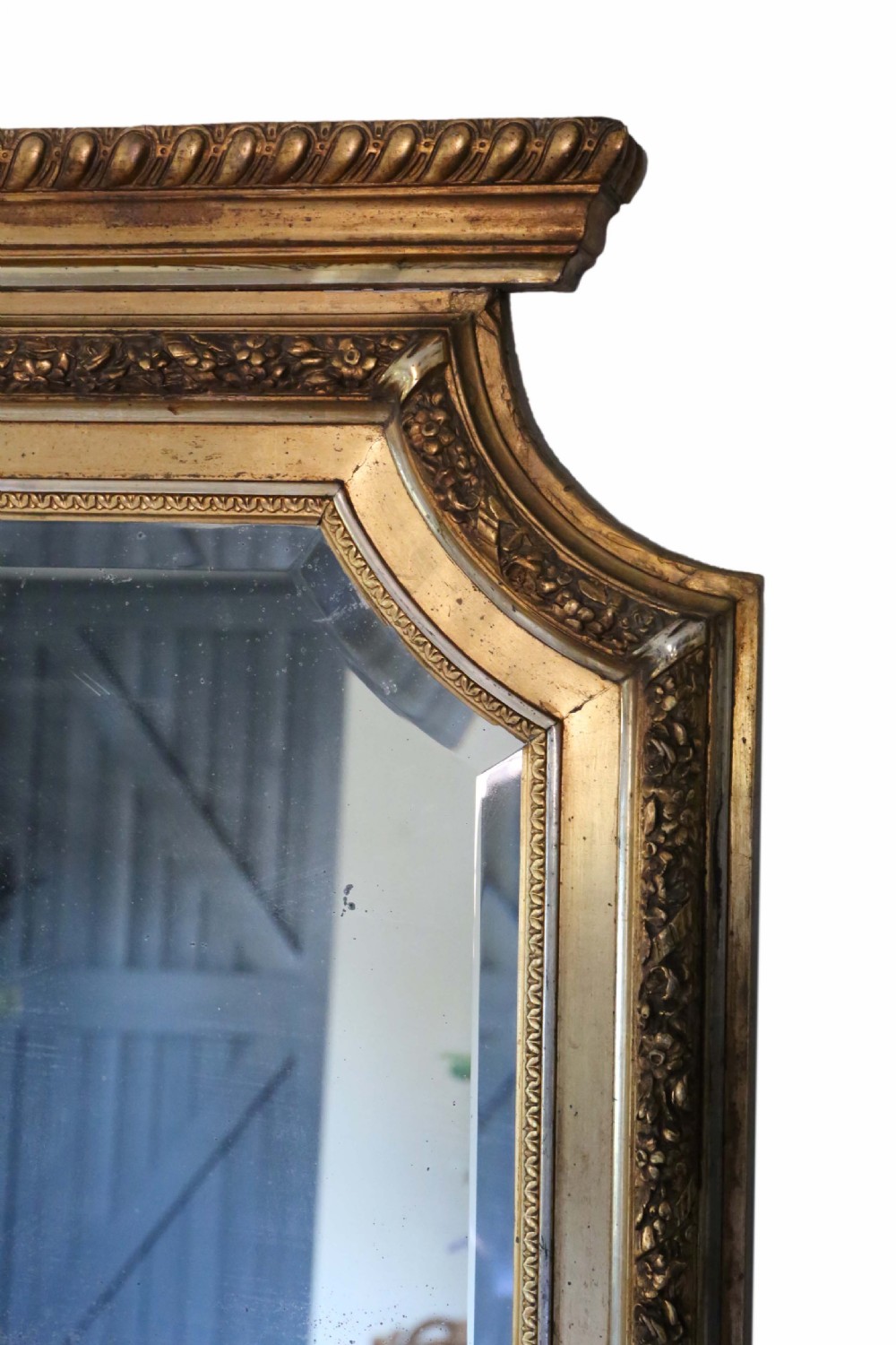 Antique very large fine quality 19th Century gilt wall mirror full height View III
