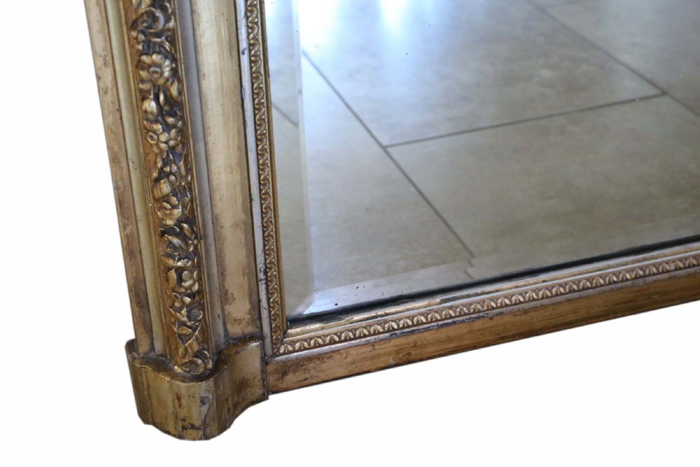 Antique very large fine quality 19th Century gilt wall mirror full height View V