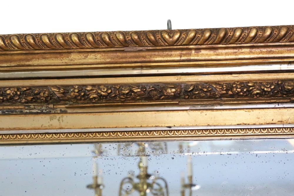 Antique very large fine quality 19th Century gilt wall mirror full height View VI