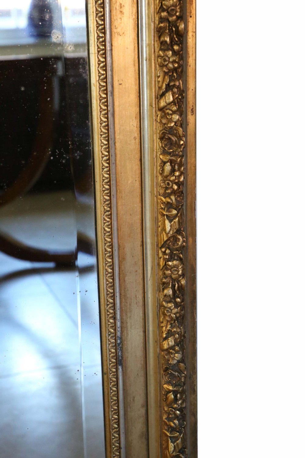 Antique very large fine quality 19th Century gilt wall mirror full height View VII