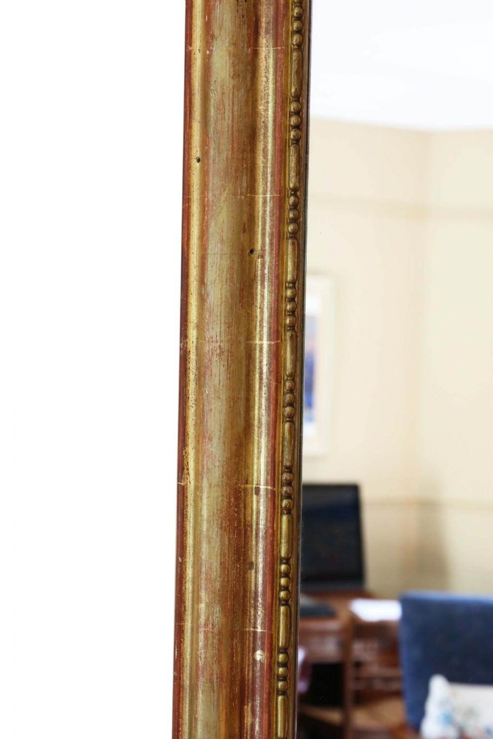 Antique very large quality 19th Century gilt overmantle wall mirror View V