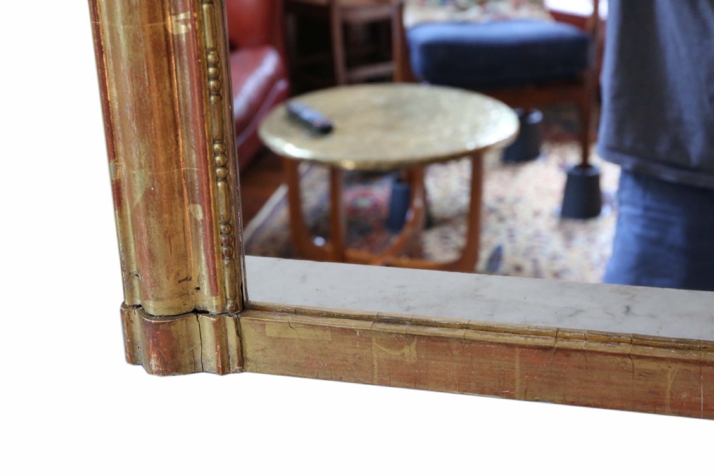 Antique very large quality 19th Century gilt overmantle wall mirror View VI