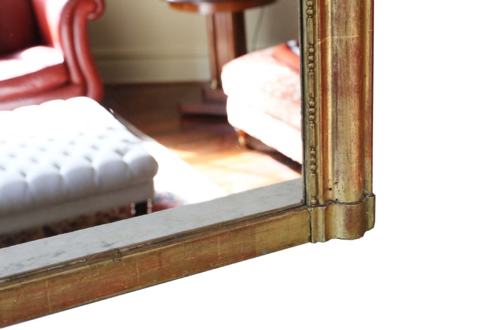 Antique very large quality 19th Century gilt overmantle wall mirror View VII