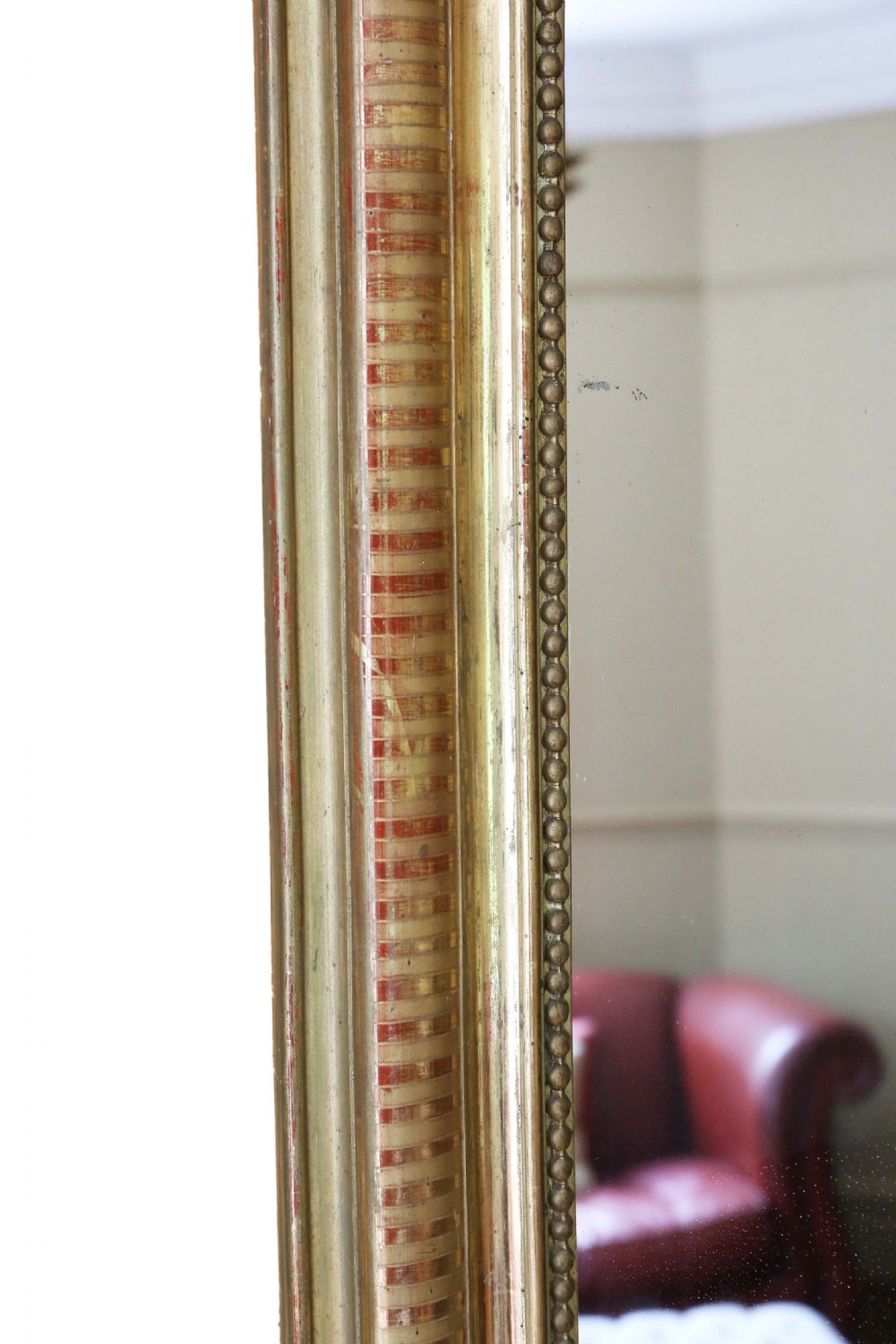 Antique large quality 19th Century gilt overmantle wall mirror View IV